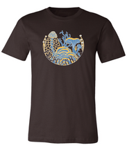 Load image into Gallery viewer, Fungal Abundance T-Shirt - Chocolate, Goldenrod, Sky Blue