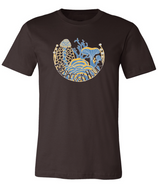 Fungal Abundance T-Shirt - Chocolate, Goldenrod, Sky Blue