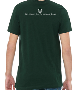 Marvel-ous Mushroom Hour T-Shirt - Dark Green and White