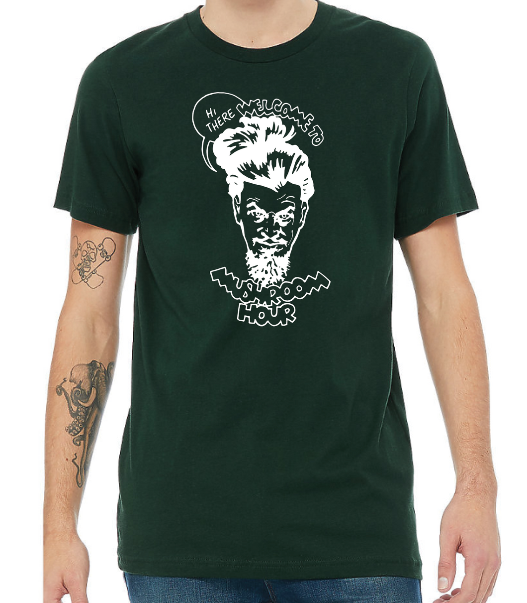 Marvel-ous Mushroom Hour T-Shirt - Dark Green and White