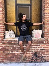 Load image into Gallery viewer, Mushroom Hourglass Canvas Tote - Black