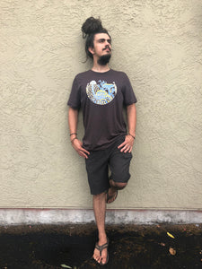 Fungal Abundance T-Shirt - Chocolate, Goldenrod, Sky Blue
