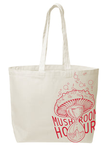 Mushroom Hourglass Canvas Tote - Red