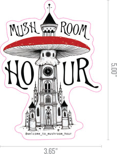 Mushroom Clocktower Stickers - White