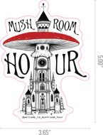 Mushroom Clocktower Stickers - White